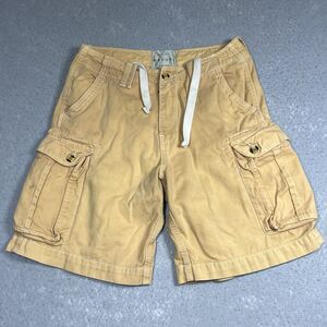 Refuel Shorts Men's Size 32 Tan Khaki Vintage Fatigues Cargo Pockets Drawstring